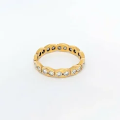 Alliance or jaune et diamants