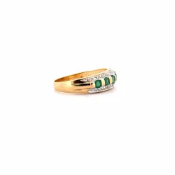 Alliance Or Jaune 18k Émeraudes & Diamants