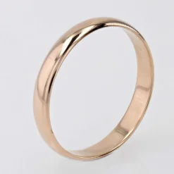 Alliance or rose d'occasion homme bombée