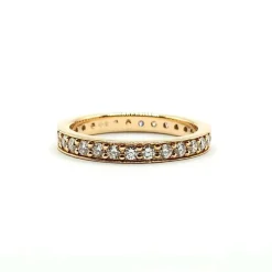Alliance or rose sertie de diamants
