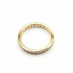 Alliance or rose sertie de diamants