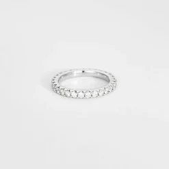 Alliance Rivière or blanc diamants