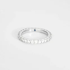 Alliance Rivière or blanc diamants