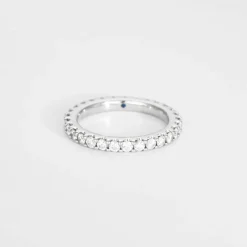 Alliance Rivière or blanc diamants