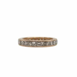 Alliance tour complet or rose sertie de diamants princesses