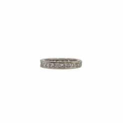 Alliance tour complet or blanc sertie de diamants princesses