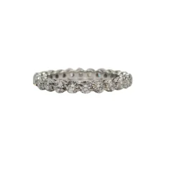 Alliance tour complet or blanc 18 carats sertie de diamants naturels