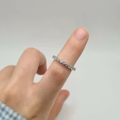Alliance tour complet or blanc 18 carats sertie de diamants naturels