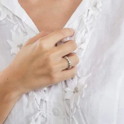 Alliance tour complet or blanc diamants