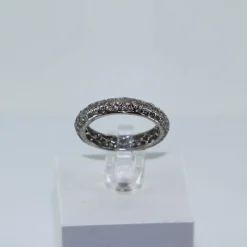 Alliance tour complet or gris diamants