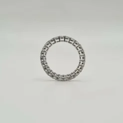 Alliance tour complet or blanc 18 carats sertie de diamants naturels