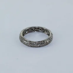 Alliance tour complet or gris diamants