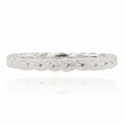 Alliance tresse ciselée or blanc