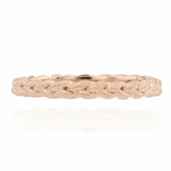 Alliance tresse ciselée or rose