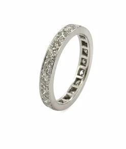 Alliance vintage en platine et diamants tour complet