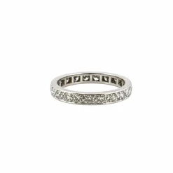 Alliance vintage en platine et diamants tour complet
