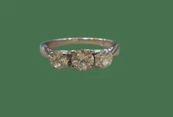 Alliance vintage trilogie diamants or blanc