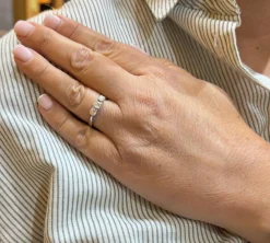 Alliance vintage trilogie diamants or blanc