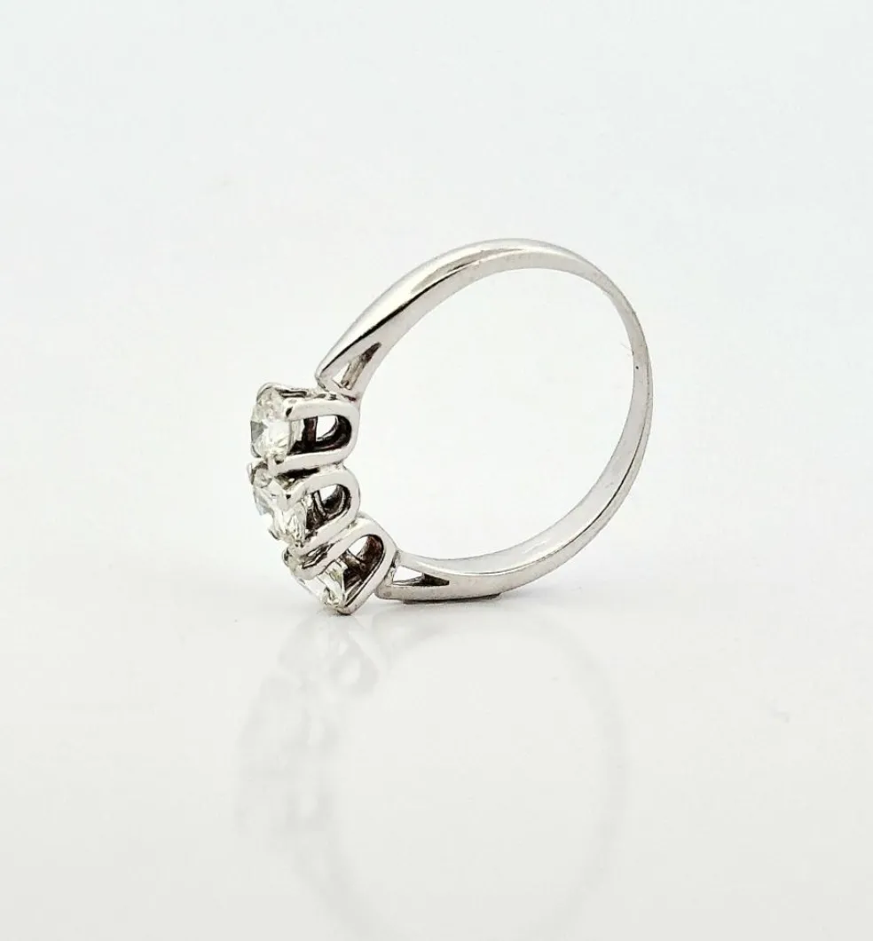 Alliance vintage trilogie diamants or blanc