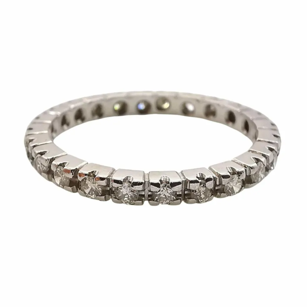 Alliances américaine or blanc diamants
