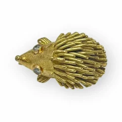 Amusante Broche Hérisson en Or jaune et Diamants
