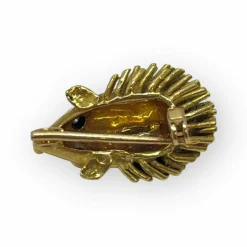 Amusante Broche Hérisson en Or jaune et Diamants