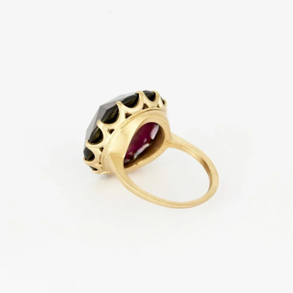 ANACONDA - "Millegriffes" - Bague or gris, tourmaline "Deep Pink"