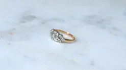 Ancienne bague jarretière Marguerite diamants