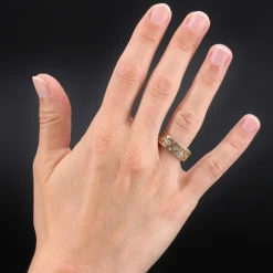 Anneau ancien en or et diamants