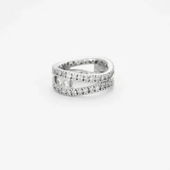 Anneau en or gris avec diamants