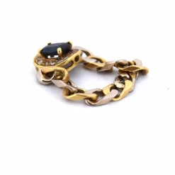Années 1960 - BAGUE EN OR 18 KT - SAPHIR ET DIAMANTS