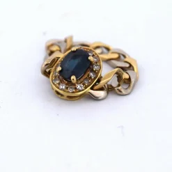 Années 1960 - BAGUE EN OR 18 KT - SAPHIR ET DIAMANTS