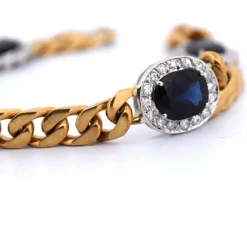 Années 1960 - Bracelet en or 18 carats - Saphirs et diamants