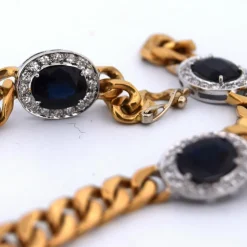 Années 1960 - Bracelet en or 18 carats - Saphirs et diamants