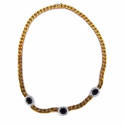 Années 1960 - Collier en or 18 carats - Saphirs et diamants
