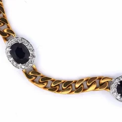 Années 1960 - Collier en or 18 carats - Saphirs et diamants