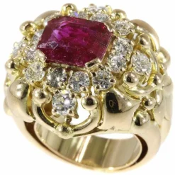 Anthony & Wolfers - bague diamant, rubis