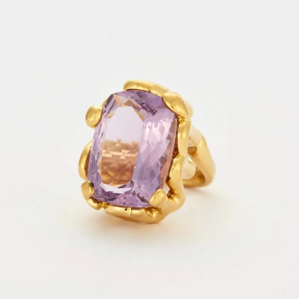 ANTOINE CAMUS - JE T'AIME Bague Améthyste et or jaune