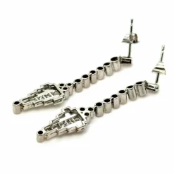 ART DÉCO - Boucles d’oreilles Or blanc et Diamants