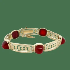 Art déco - Bracelet Or jaune et Cornaline