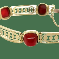 Art déco - Bracelet Or jaune et Cornaline
