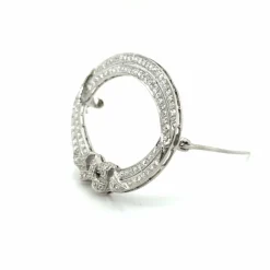 Art déco - Broche Platine et Diamants