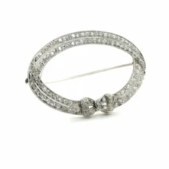 Art déco - Broche Platine et Diamants