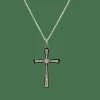 Art déco - Pendentif croix or blanc et diamants