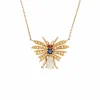 Art Déco Collier Insecte Opale, Saphir, Graine Perle, Rubis