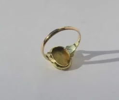 AUGIS - bague chevalière 1920 médaille d’Amour or jaune émail