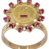AUGIS - BAGUE MÉDAILLE D'AMOUR SAPHIRS DIAMANT