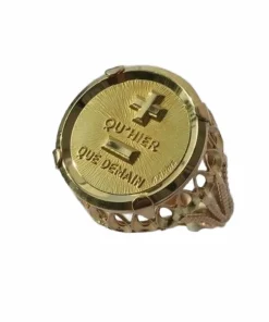AUGIS - bague médaille d’amour en or jaune
