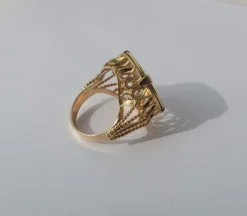 AUGIS - bague médaille d’amour en or jaune