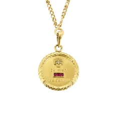 AUGIS - Collier en or jaune retenant une médaille sentimentale